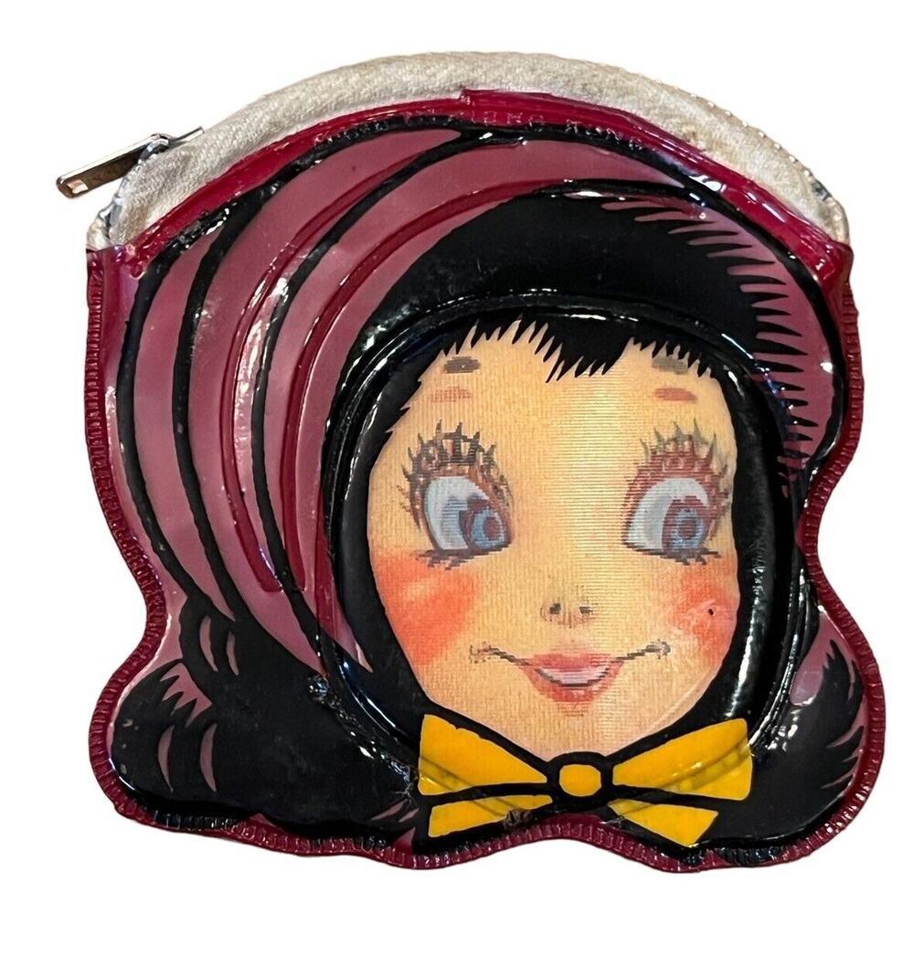Vari-Vue Wallet Coin Purse Zip Lady Girl Changing Expression Face 1940s RARE!